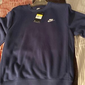 NIKE SPORTSWEAR CLUB FLEECE CREW MIDNIGHT NAVY/WHITE